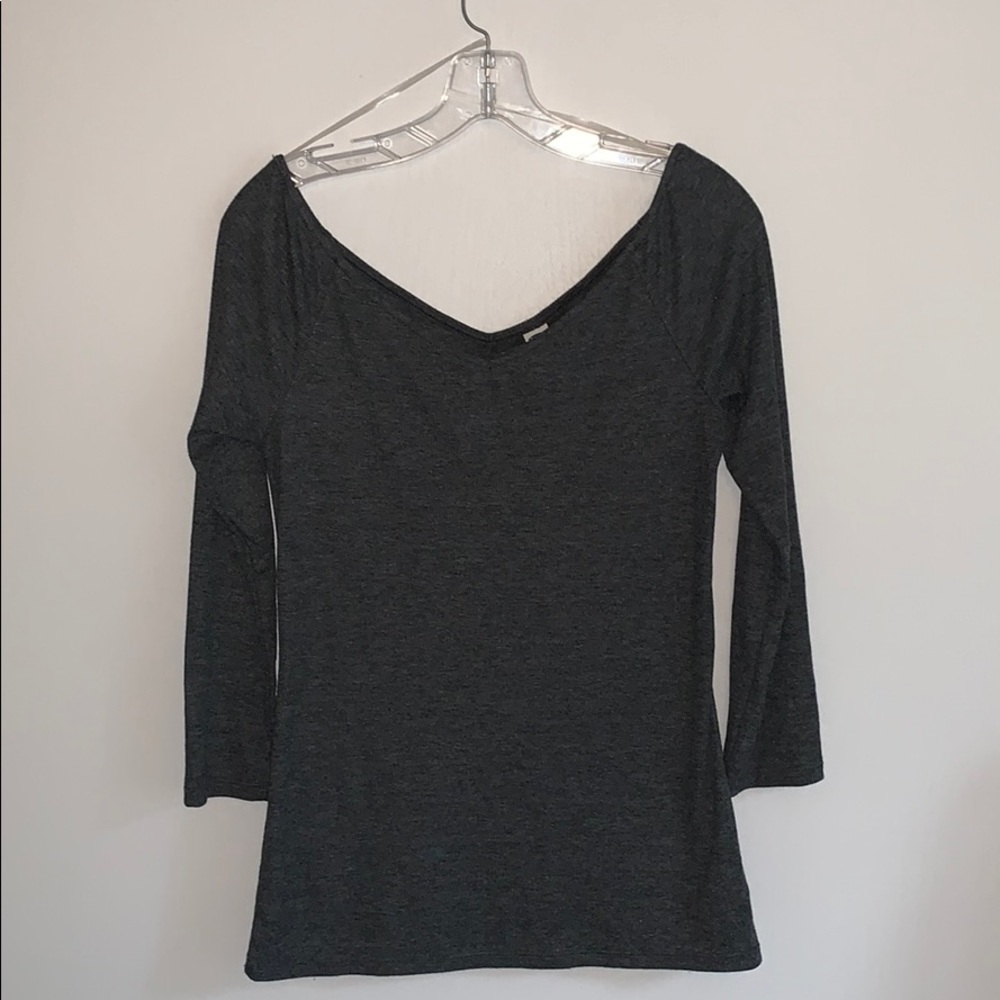 Grey Off the Shoulder Top